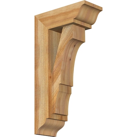 Ekena Millwork Balboa Traditional Rough Sawn Bracket w/ Offset Brace, Western Red Cedar, 6"W x 14"D x 26"H BKT0604X14X26BOA01RWR